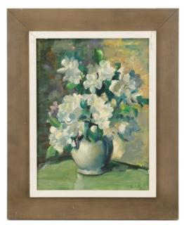 Appraisal: Anne Power Hardenbergh White Flowers Oil Anne Power Hardenbergh American