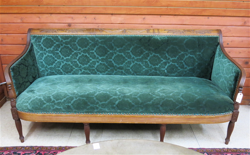 Appraisal: SHERATON STYLE EIGHT-LEG SOFA American late th early th century