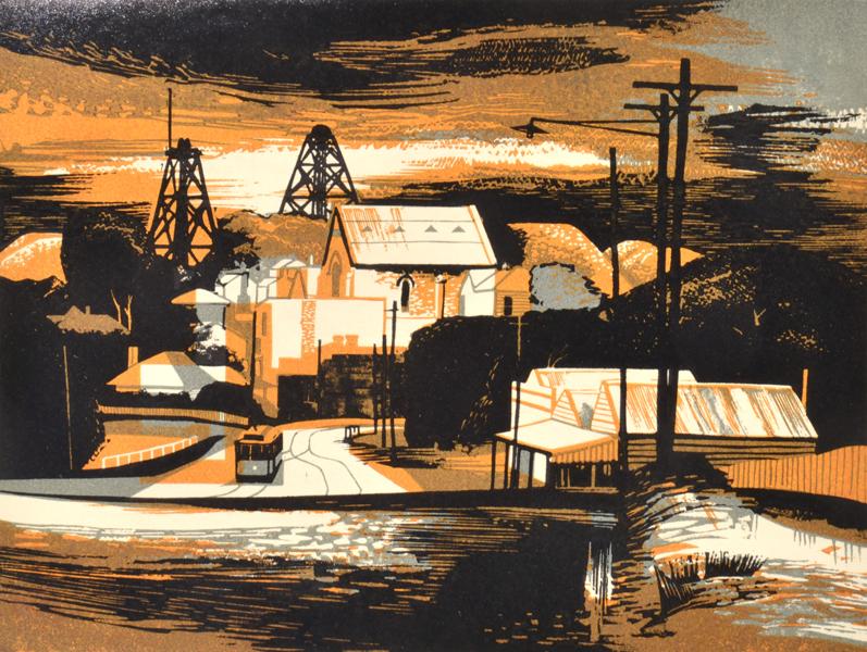 Appraisal: KENNETH JACK - Long Gully Near Bendigo linocut KENNETH JACK