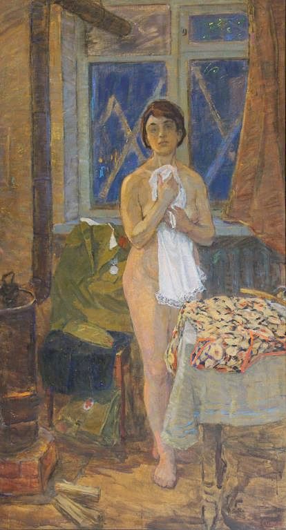 Appraisal: SUKOV Alexander Oil on Canvas Nude in Interior From the