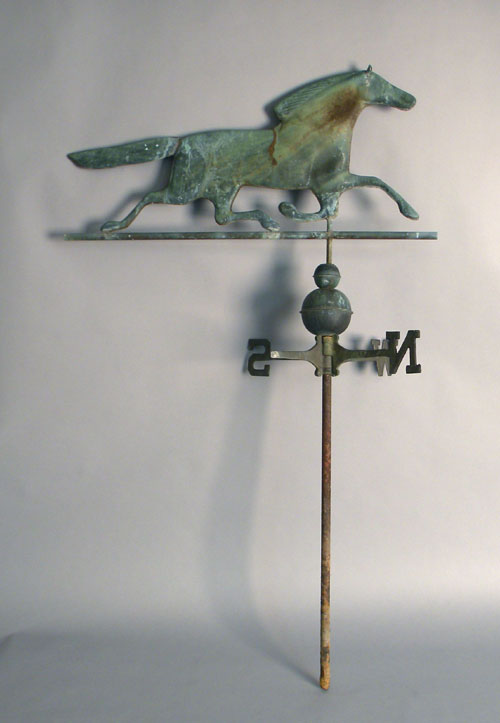 Appraisal: Swell bodied copper running horse weathervane mid th c l