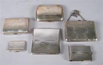 Appraisal: Assorted American sterling silver accessories Comprising a square card case