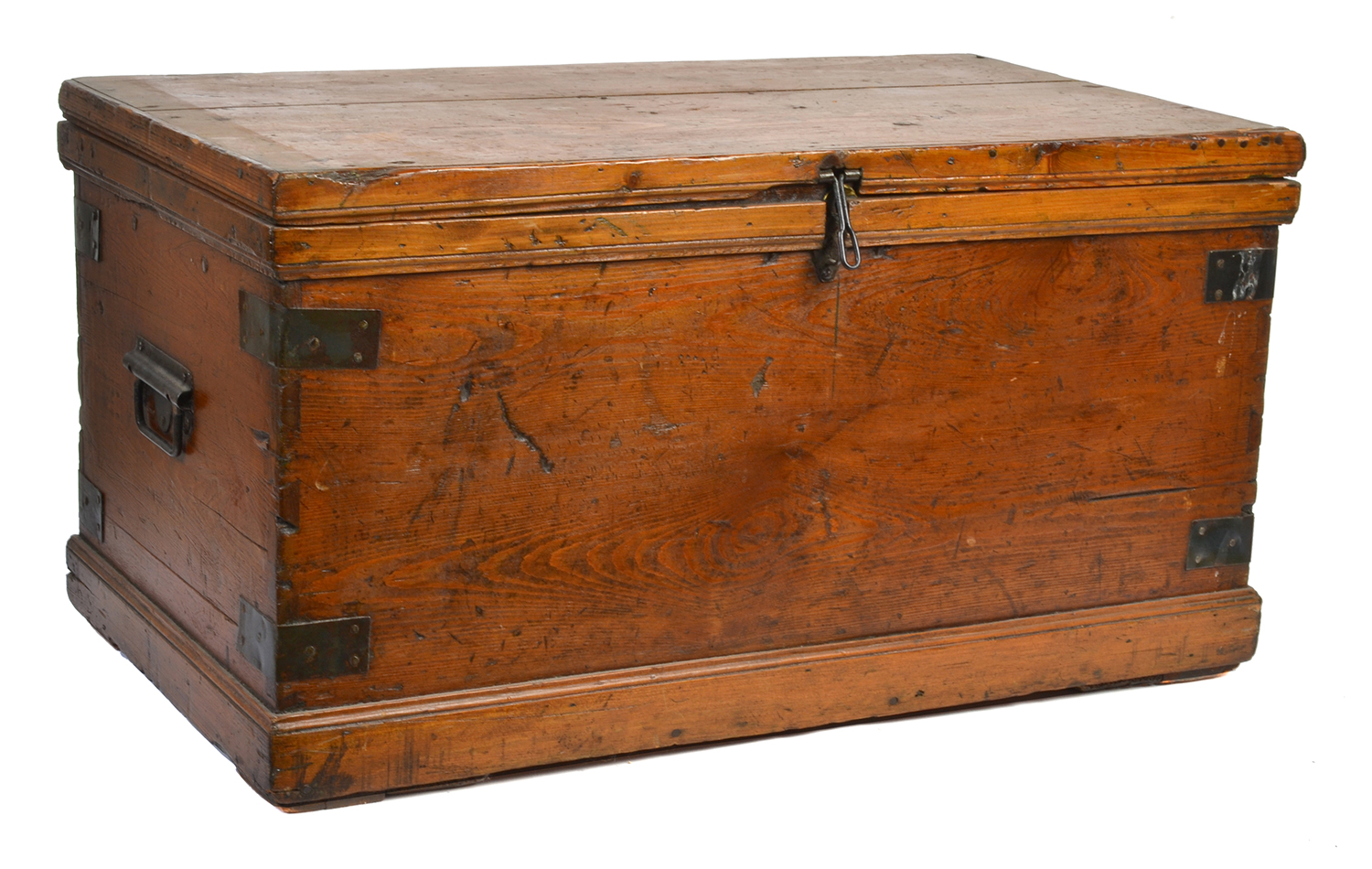 Appraisal: A TH CENTURY PINE STORAGE TRUNK X X CM