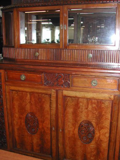 Appraisal: French Mahogany Art Deco Sideboard early th century in two