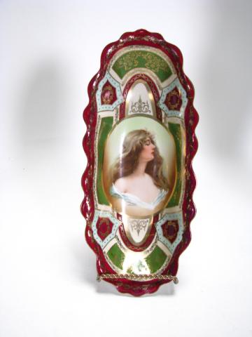 Appraisal: Beehive Austrian porcelain portrait relish dish x with MZ Austria