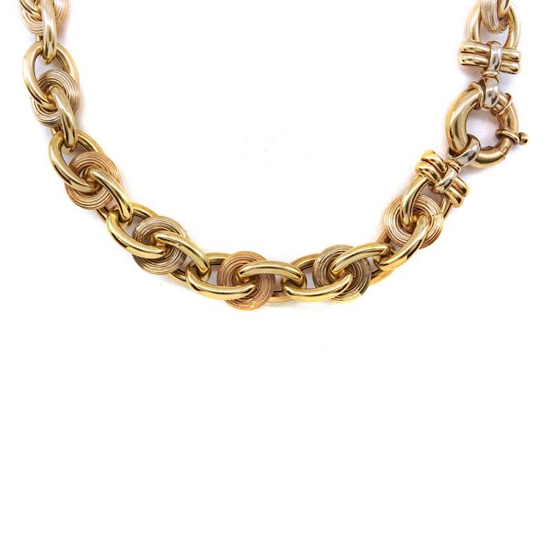 Appraisal: k Yellow rose gold heavy chain link necklace k Yellow