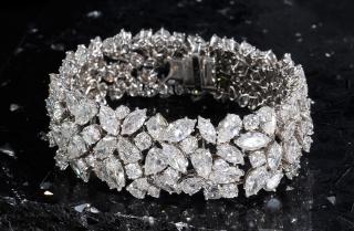 Appraisal: Important Cartier Platinum and Diamond Bracelet wide mesh style featuring