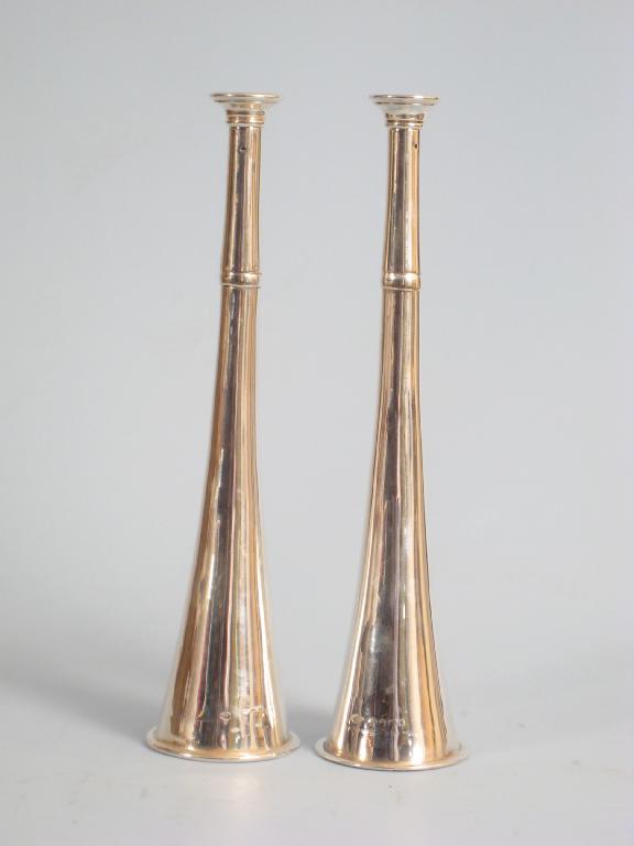 Appraisal: Pair of Victorian Table Lighters in the form hunting horns