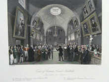 Appraisal: Four coloured prints one of the inside of Westminster Hall