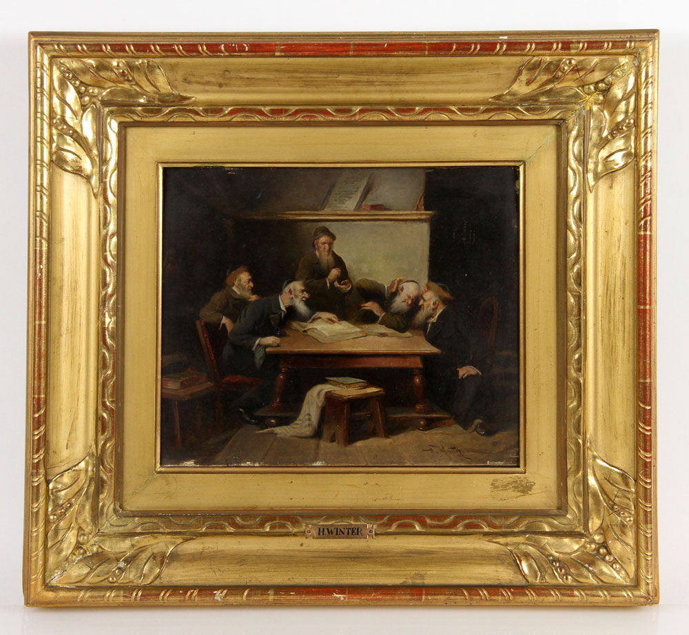 Appraisal: - Group of Rabbis O B Painting of a group