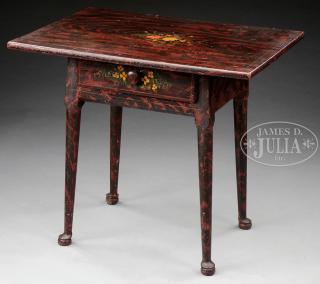 Appraisal: QUEEN ANNE PAINT-DECORATED TAVERN TABLE Third quarter th century Pennsylvania