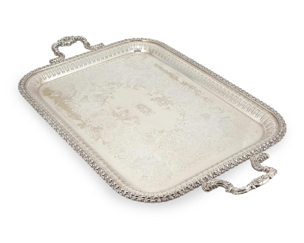 Appraisal: An English silver-plated butler's tray Early th century With maker's