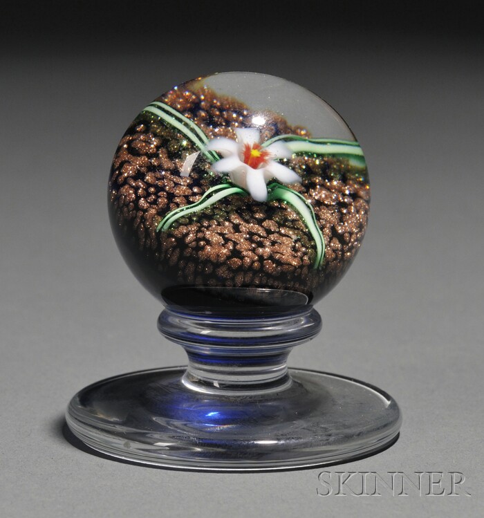 Appraisal: Charles Kaziun Miniature Pedestal Paperweight Brockton Massachusetts late th century