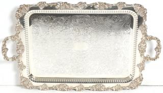 Appraisal: Ornate English Silver Re-silvered with a lush border of grapes