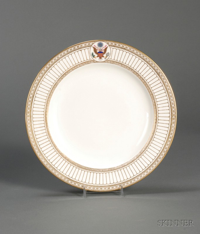 Appraisal: Wedgwood Bone China Theodore Roosevelt Presidential Plate England c gilded