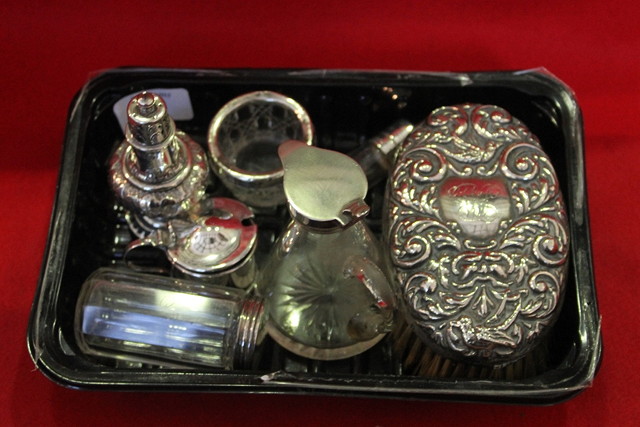 Appraisal: A SILVER VINEGAR BOTTLE of conical form a silver pepper