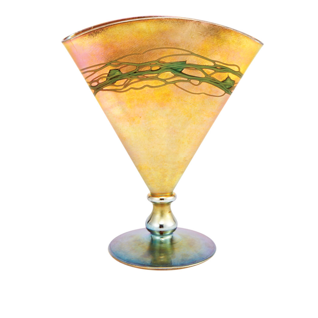 Appraisal: Carder Steuben Decorated Aurene Glass Vase Circa shape no Of