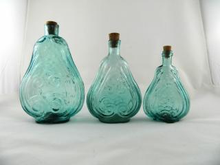 Appraisal: Aqua scroll flasks Flasks- Aqua scroll- Scroll six pointed stars-