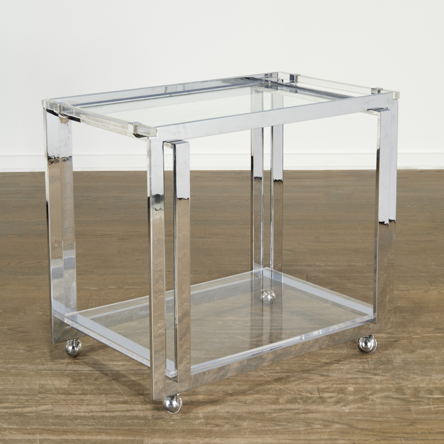 Appraisal: CHARLES HOLLIS JONES 'METRIC LINE' BAR CART c s polished