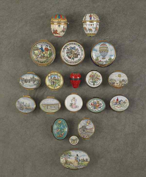 Appraisal: Collection of enameled boxes by Halcyon Crummles etc