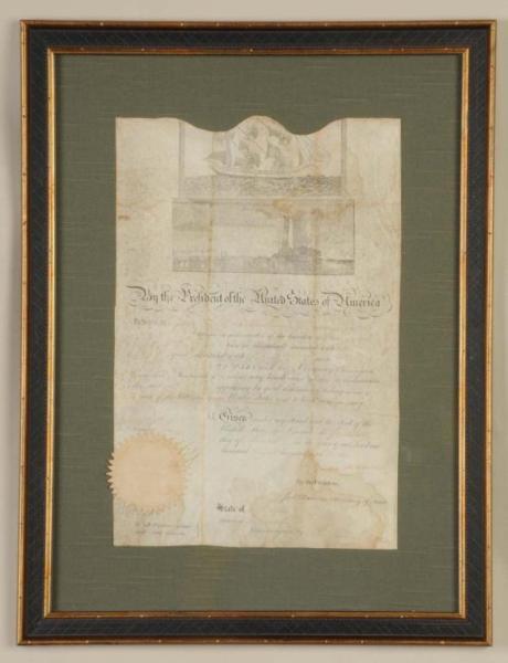 Appraisal: Madison Monroe Signed Ship's Passage Description For The Brig Martha's