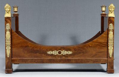 Appraisal: Very fine French Empire daybed highly figured mahogany veneers and