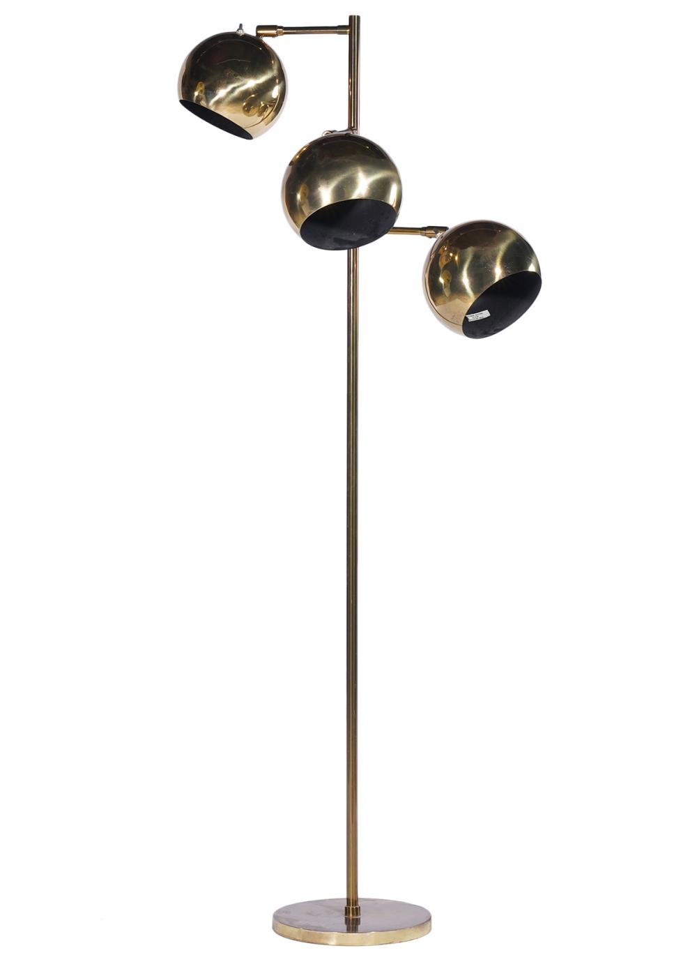 Appraisal: KOCH LOWY GLOBE BRASS FLOOR LAMPKoch Lowy brass floor lamp