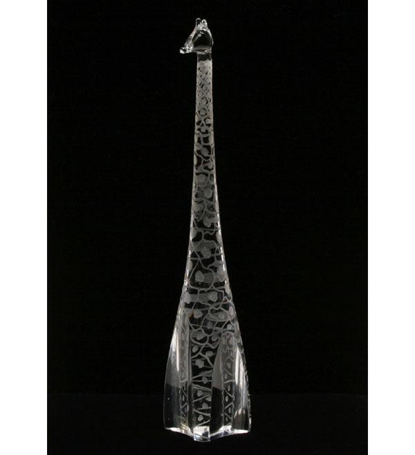 Appraisal: Vicke Lindstrand for Kosta art glass giraffe Engraved Kosta Lindstrand