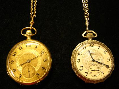 Appraisal: Two gold filled open face pocket watches th century