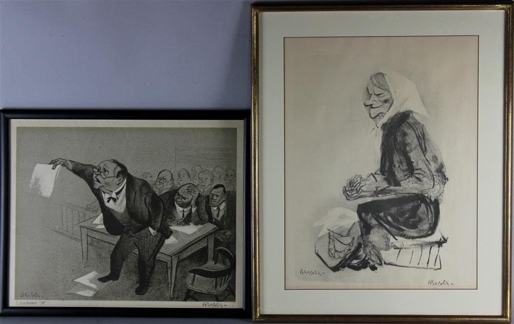 Appraisal: WILLIAM GROPPER AMERICAN - EXHIBIT A and OLD WOMAN Lithograph