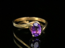 Appraisal: Ladies' Gold Amethyst Ring k yellow gold ring set with