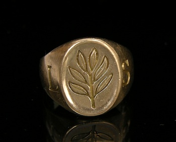 Appraisal: A Yellow Gold Signet Ring from Laurel School k yellow