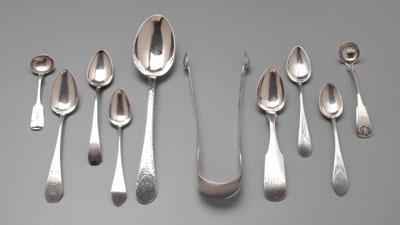 Appraisal: pieces coin silver flatware various Northern makers several sets of