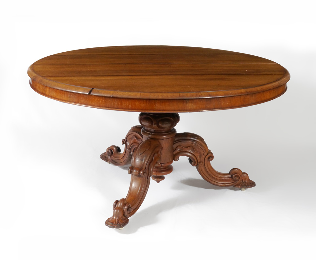 Appraisal: EARLY VICTORIAN ROSEWOOD LOO GAMING TABLE Large rosewood tilt top