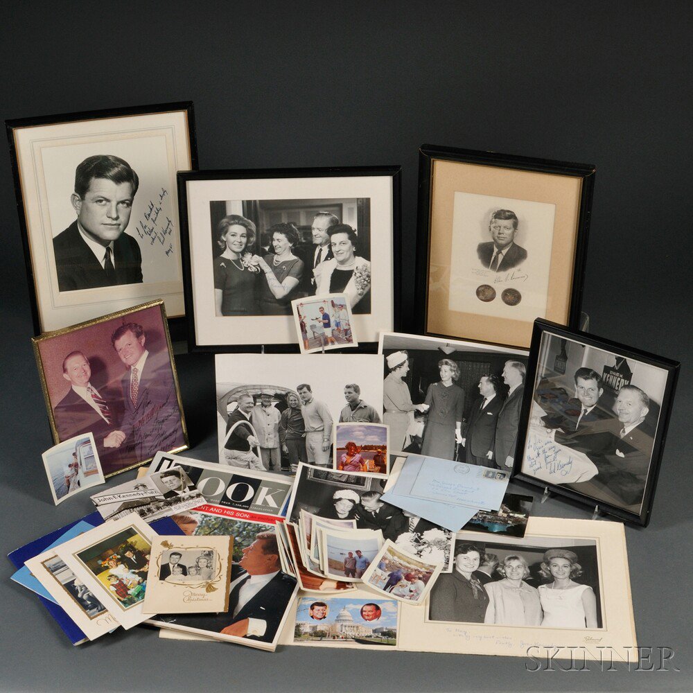 Appraisal: Kennedy Family Photograph Collection s- s Three signed photographs of