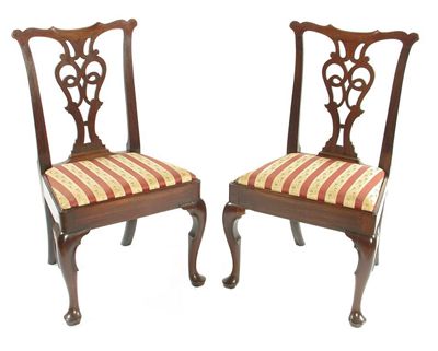 Appraisal: A set of six early George III mahogany side chairs