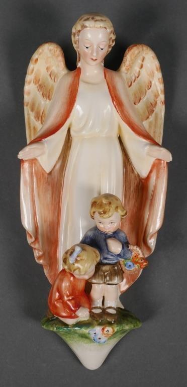 Appraisal: Hummel plaque Angel with two children at feet The wall