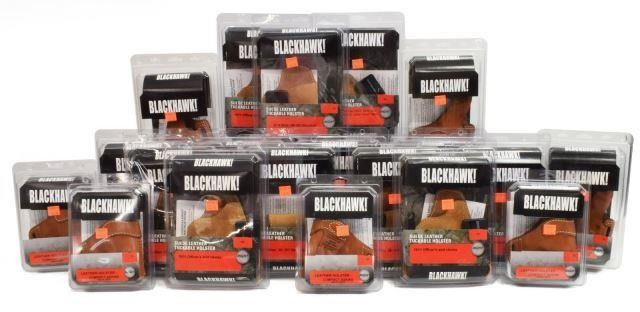 Appraisal: lot of New packaged Blackhawk leather pistol holsters including right