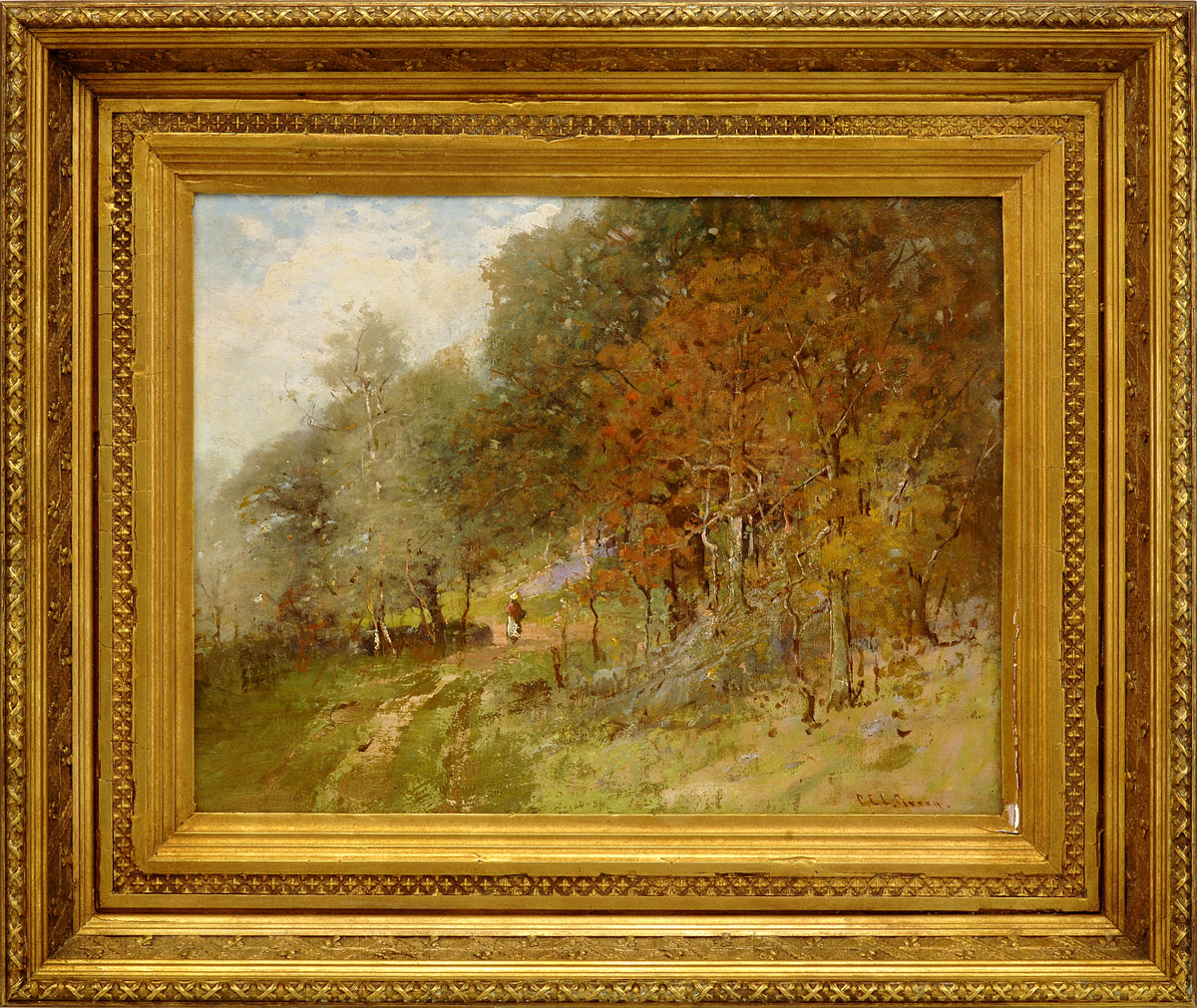 Appraisal: CHARLES E L GREEN AMERICAN - ON A FOREST PATH