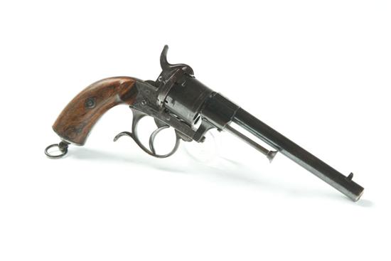 Appraisal: PINFIRE REVOLVER Double action six-shot mm '' round barrel decorated