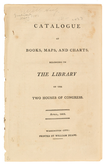 Appraisal: LIBRARY OF CONGRESS Catalogue of Books Maps and Charts Belonging