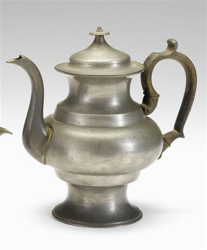 Appraisal: Pewter coffee pot robert palethorpe jr philadelphia pennsylvania Urn shaped