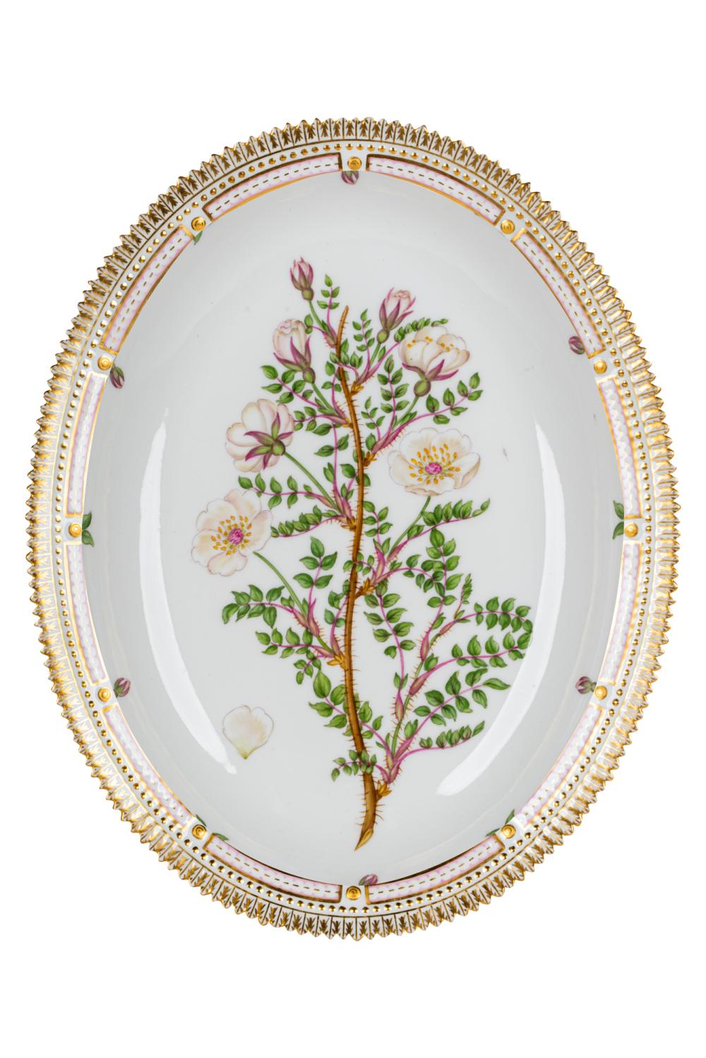 Appraisal: ROYAL COPENHAGEN 'FLORA DANICA' OVAL SERVING DISHmodern printed and painted