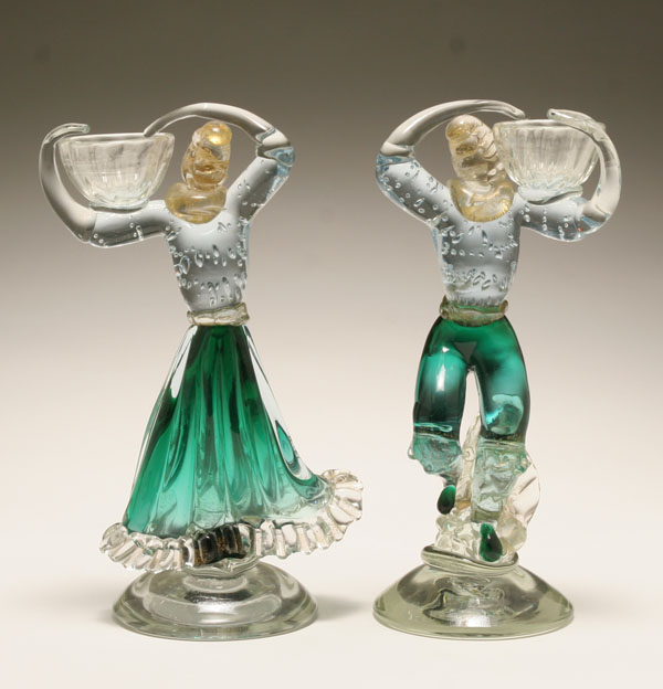 Appraisal: Pair Murano art glass figures probably Barbini H Very good