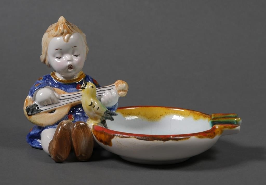 Appraisal: HUMMEL JOYFUL ASHTRAY FAIENCE TMK Hummel Joyful ashtray Faience is