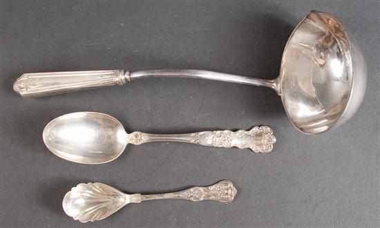 Appraisal: Three silver or silver plate serving pieces including Dominick Haff