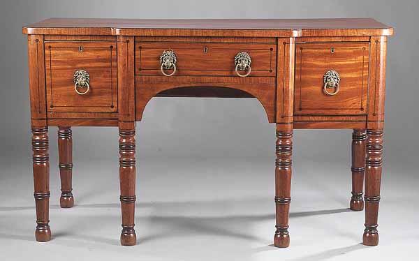 Appraisal: A William IV Mahogany Sideboard c the molded top above