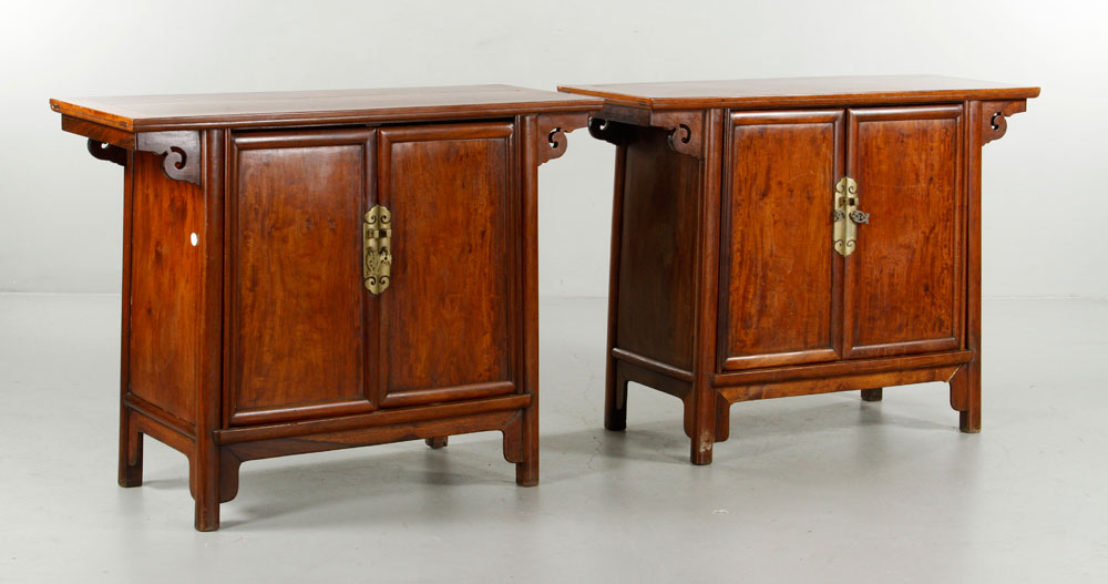 Appraisal: - th C Pair of Chinese Cabinets Pair of cabinets