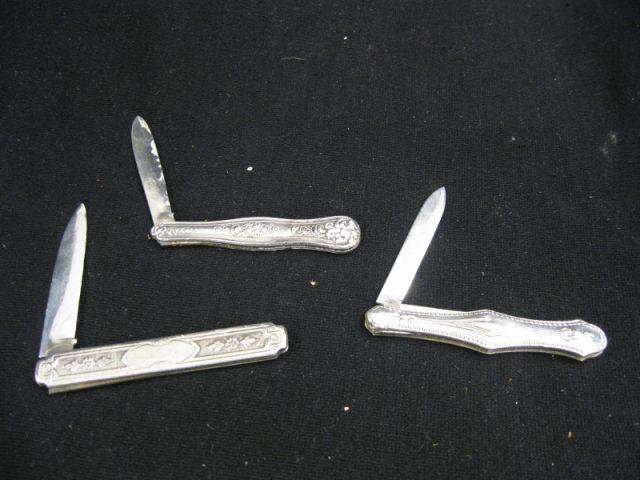 Appraisal: Victorian Silver Fruit Knives including coin sterling