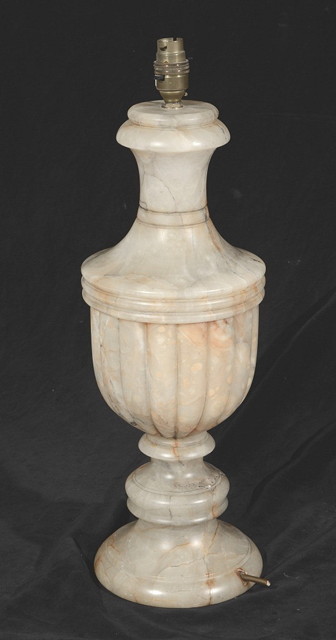 Appraisal: AN ALABASTER URN SHAPED TABLE LAMP BASE